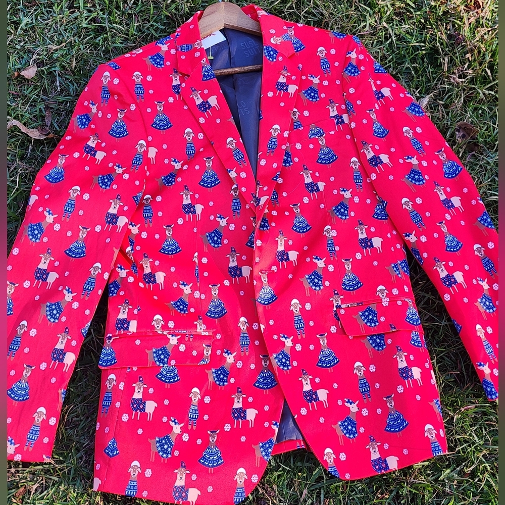 Suslo Couture Mens Ugly Christmas Blazer/Jacket Slim Fit 40 NWT